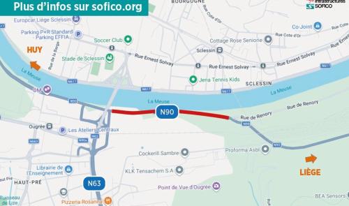 Fermeture de la RN90 à Ougrée pendant 10 jours
