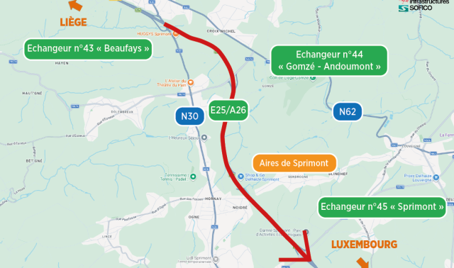 Autoroute entre Beaufays et Sprimont : réouverture imminente