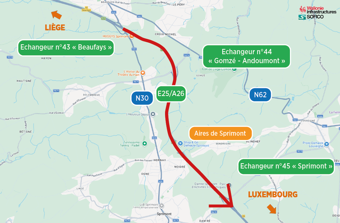 Autoroute entre Beaufays et Sprimont : réouverture imminente