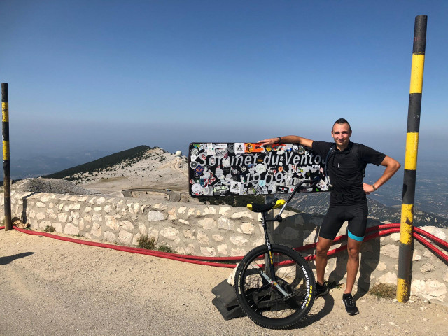 Exploit d'un monocycliste visétois sur le Ventoux