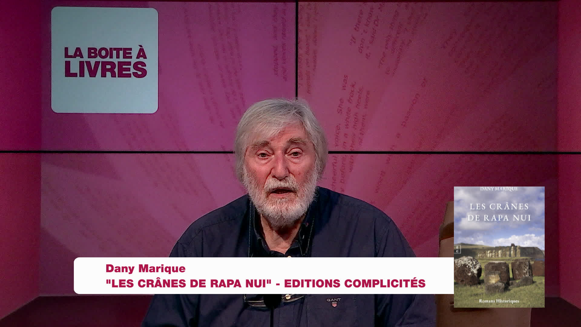 La Boîte à livres — La Boîte à livres :  Dany Marique, Les crânes de Rapa Nui, Editions complicités