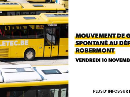 TEC - Mouvement de grève spontané au dépôt de Robermont