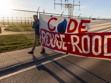 Une manifestation à Bierset en clôture de l'action "Code Rouge" à Liège Airport