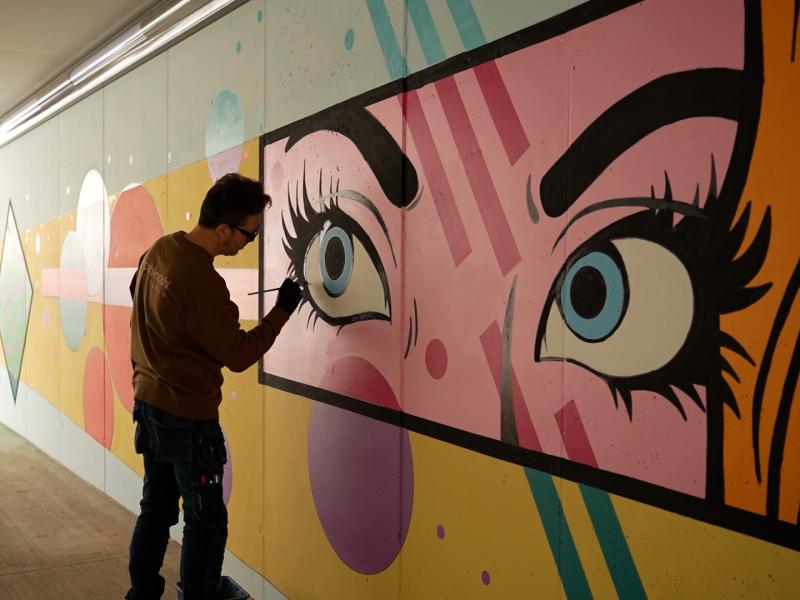Neupré : une fresque pour habiller le nouveau tunnel sous la liaison N63