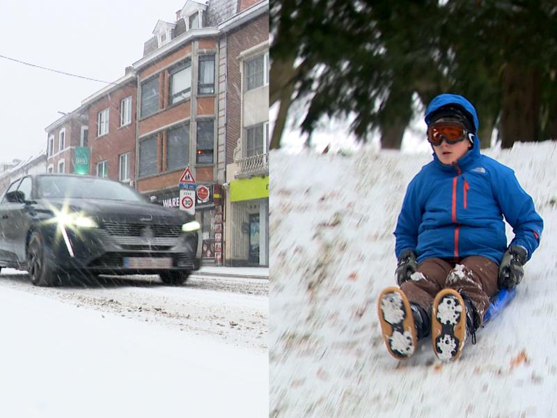 Neige en Province de Liège : traffic ralenti et enfants ravis