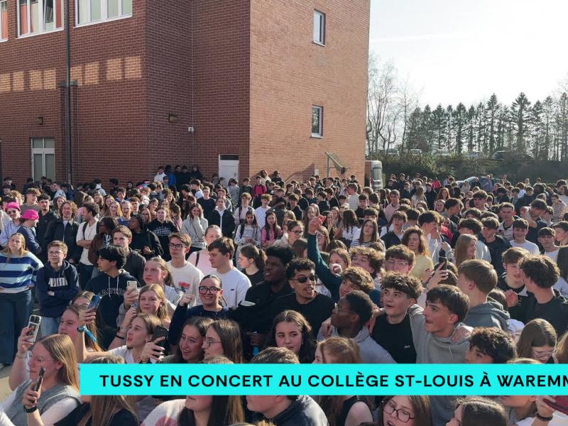 Le rappeur Tussy en concert dans la cour du Collège Saint-Louis à Waremme