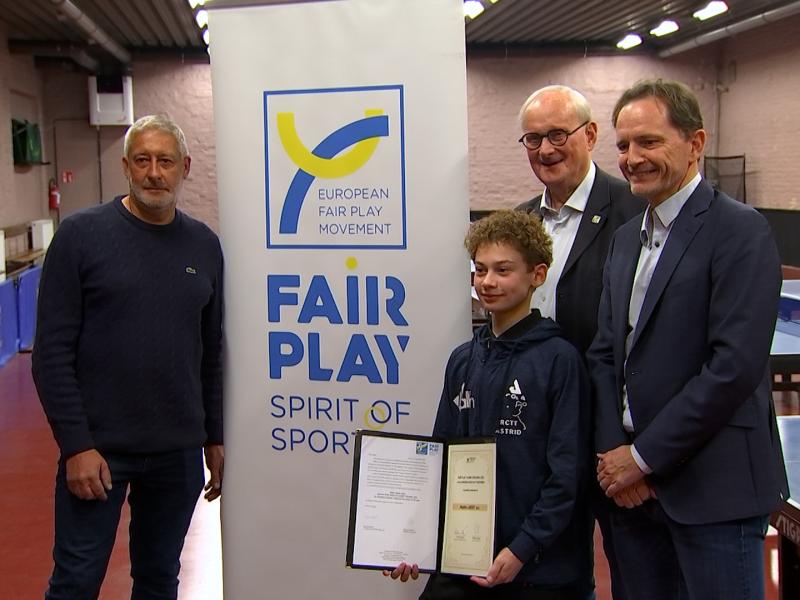 Un jeune pongiste mis à l'honneur pour son fair-play
