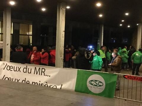 Voeux du MR : comité d'accueil syndical