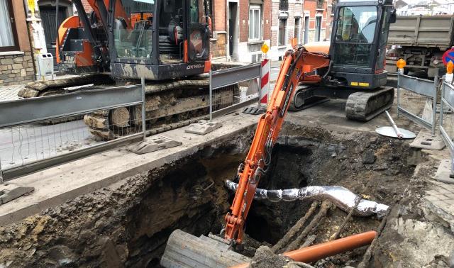 Liège : effondrement de chaussée rue de Campine
