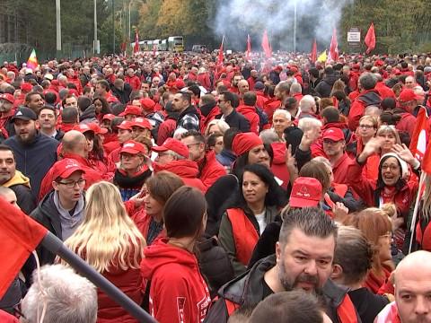 Diverses actions menées par la FGTB dans les grandes villes contre l'austérité budgétaire