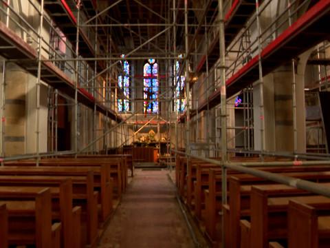 Chantier de décontamination à l'Eglise de Remicourt