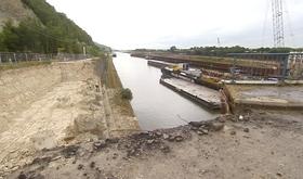 Ecluse de Lanaye : visite du chantier