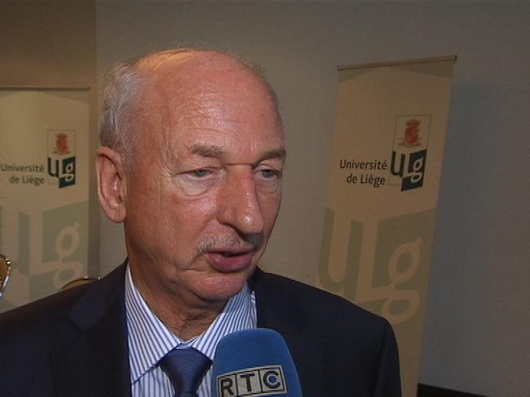 Dirk Frimout et Franck De Winne à l'ULG 