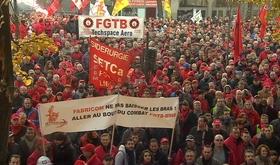 FGTB : rassemblement des militants place Saint-Paul