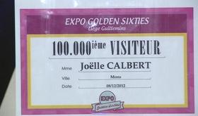 100.000 ième visiteur à l'exposition Golden Sixties