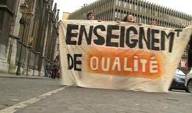 Liège : manifestation des étudiants du supérieur