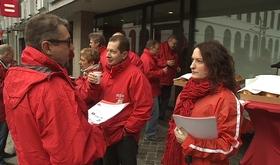 Liège : Action syndiacle devant les banques