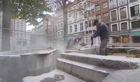 Début des travaux de réinstallation de la Fontaine des Traditions