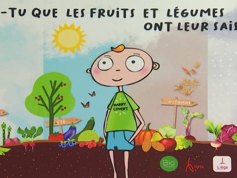 Manger local et bio à la cantine : des panneaux didactiques dans les écoles de la Ville de Liège