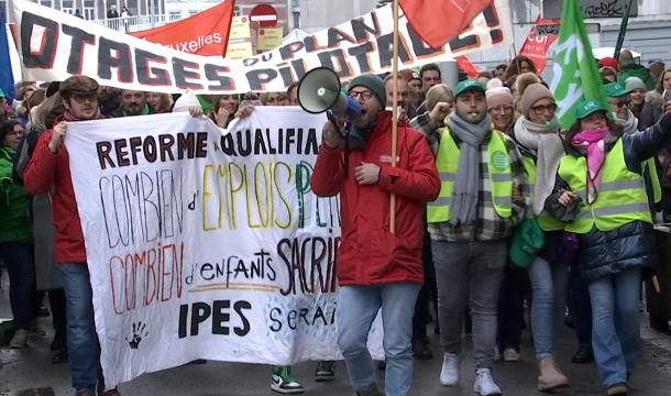 Manifestation des enseignants à Liège