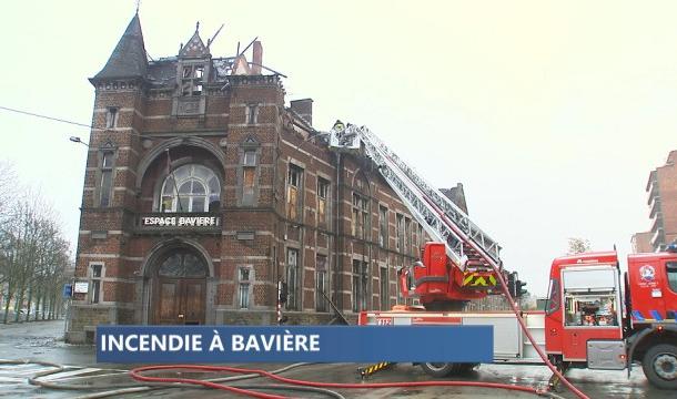 Spectaculaire incendie sur le site de Bavière à Liège