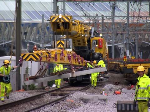 Travaux impressionnants à la gare des Guillemins