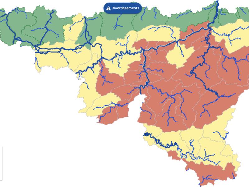 Treize cours d'eau wallons placés en alerte de crue