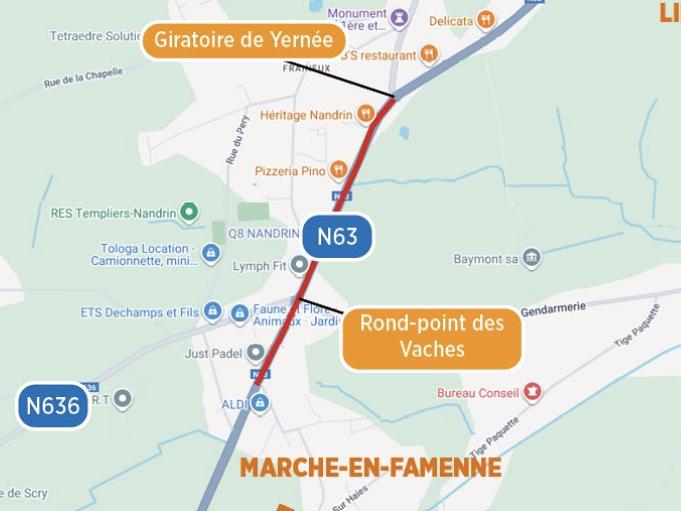 Nandrin : renouvellement des revêtements de la route du Condroz