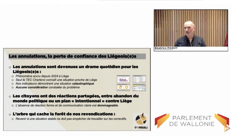 Mobilité : le collectif ComBaLi entendu en commission du Parlement Wallon