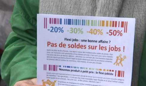 Action syndicale pour dire Non aux flexi-jobs