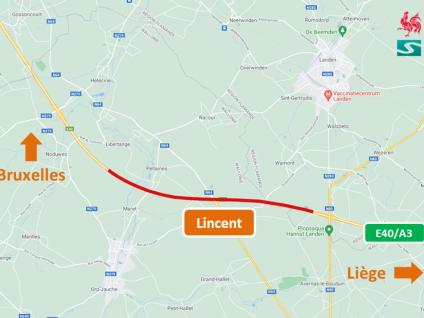 L'échangeur de Lincent sera fermé en direction de Liège à partir du 27 octobre