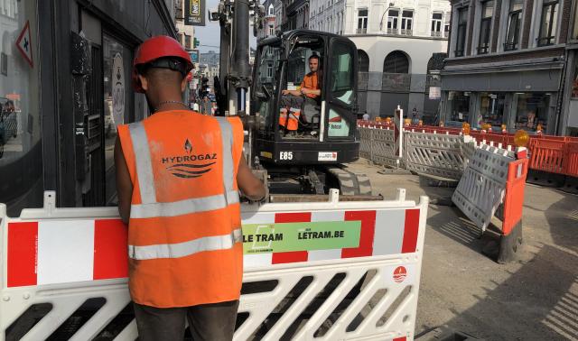 Quelques travaux sur le chantier du tram