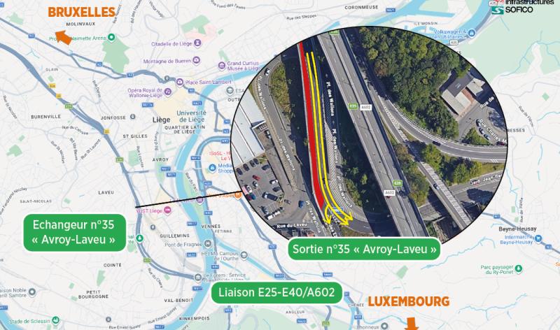 Une voie fermée à la sortie Avroy-Laveu en raison de dégradations