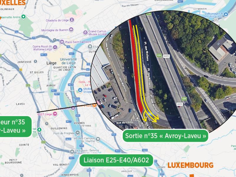 Une voie fermée à la sortie Avroy-Laveu en raison de dégradations