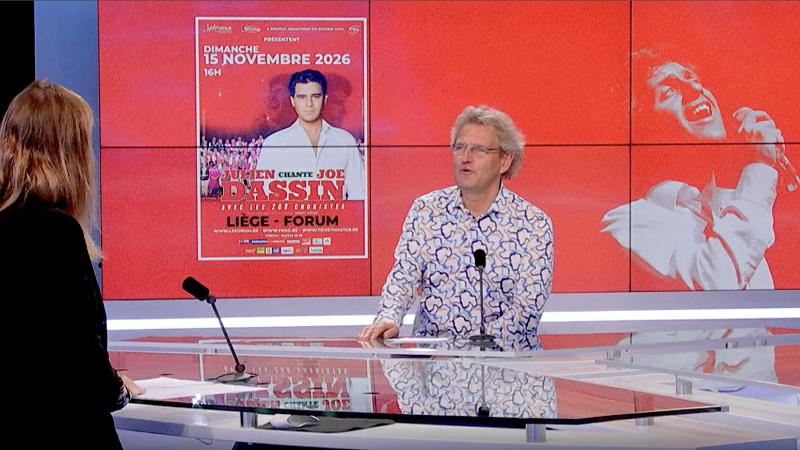 Julien Dassin au Forum de Liège : un hommage à Joe Dassin avec 150 choristes de Solmania