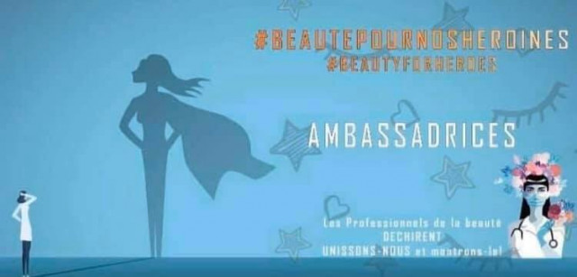 Les professionnels de la beauté remercient le personnel soignant.
