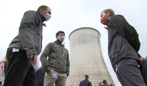 Manifestation contre la sortie du nucléaire à Tihange
