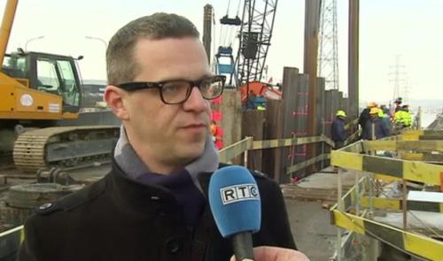 Ecluse d' Ivoz-Ramet : chantier inondé