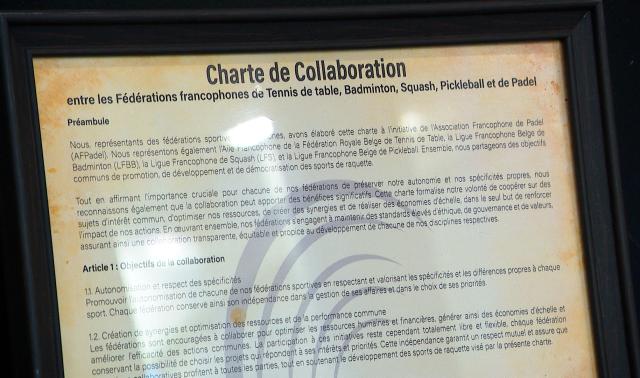 Charte de collaboration entre 5 sports de raquette