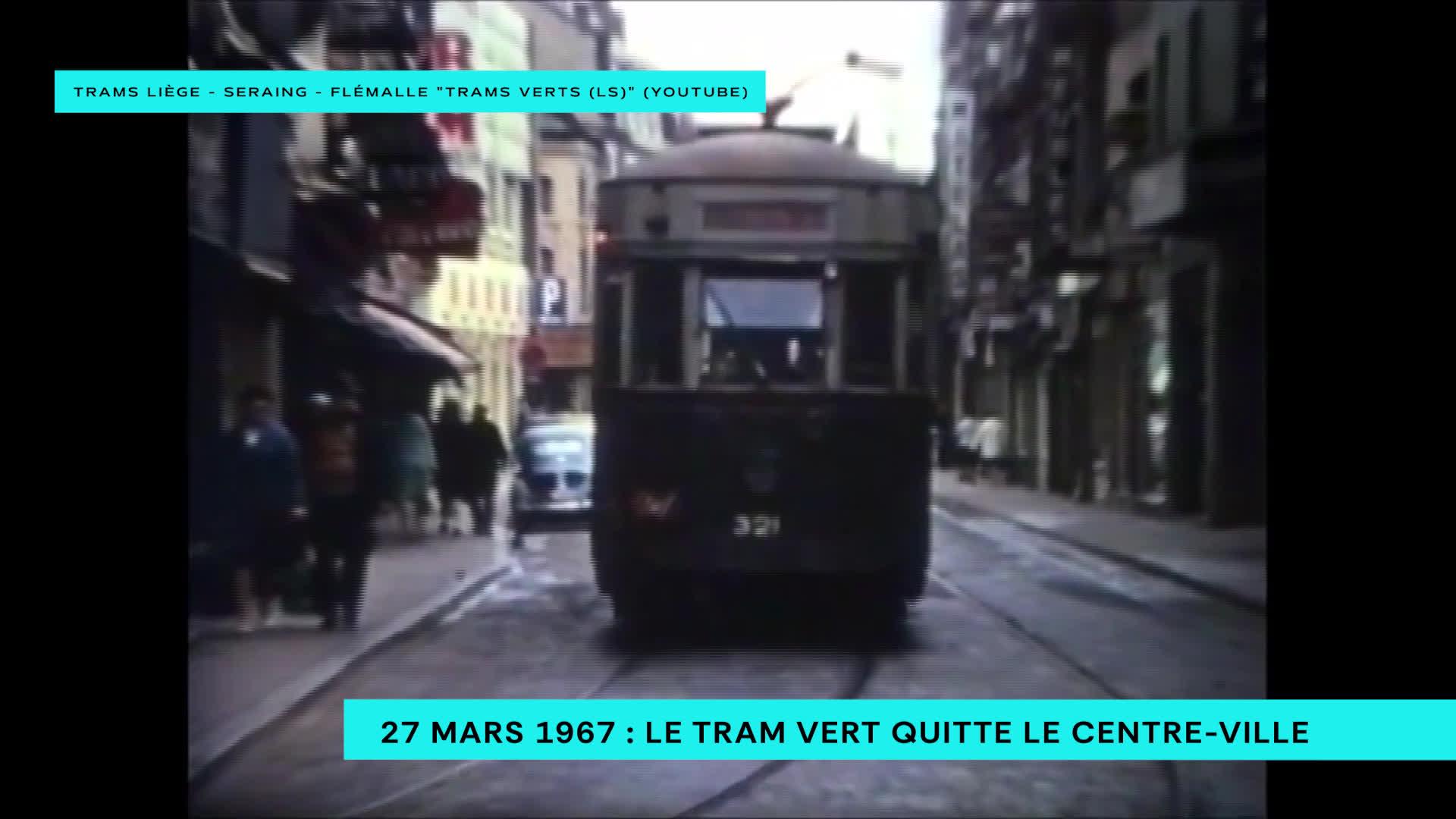 27 mars 1967 : le tram quitte le centre de Liège