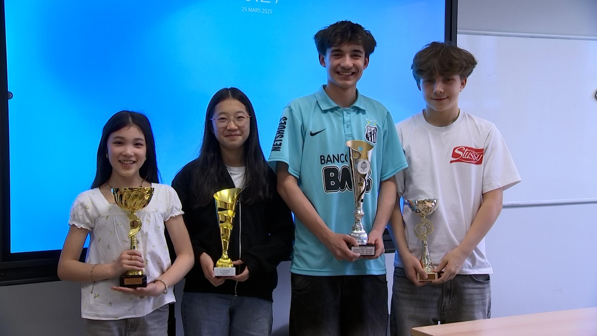 4 joueurs d'échecs de l'Athénée Charles Rogier 1 s'illustrent lors du tournoi inter-scolaire !