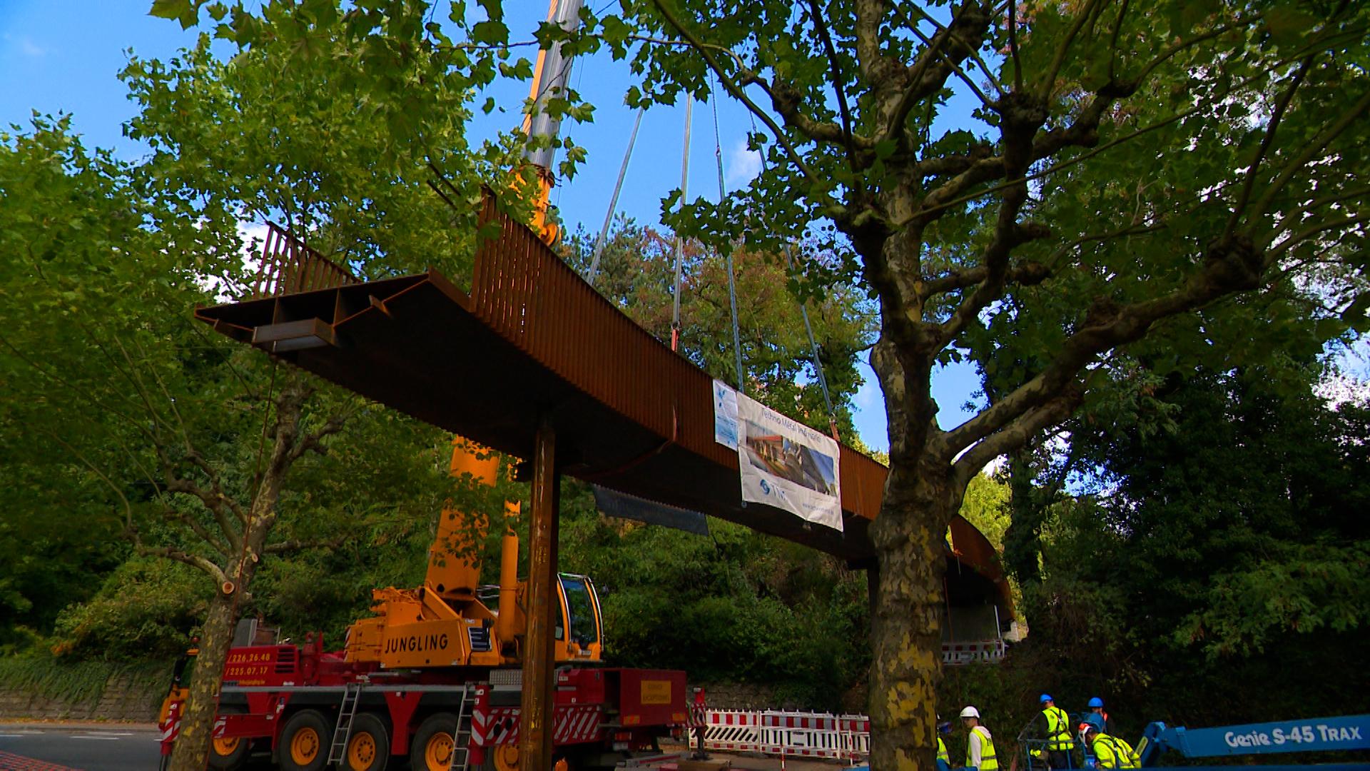 Liège : une passerelle de 81 mètres pour les piétons et cyclistes du parc Clajot