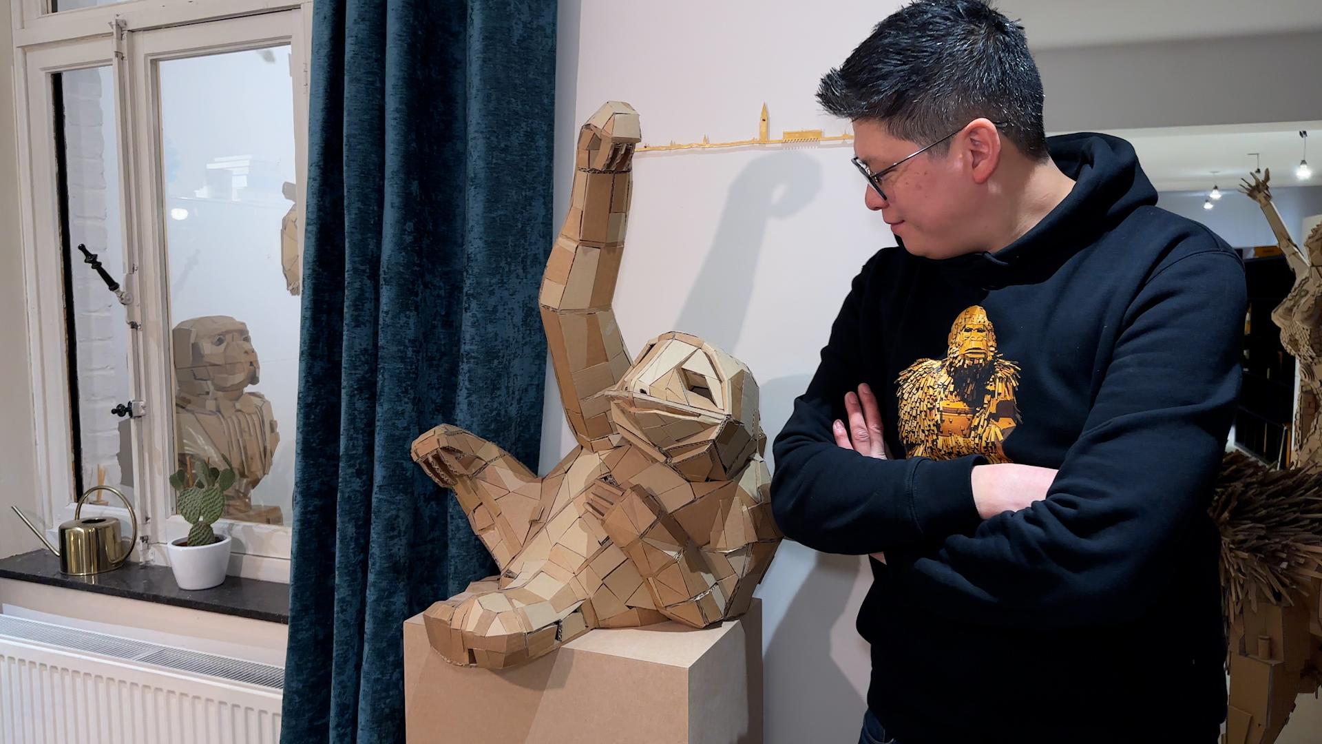 Mathieu Gilmaire, sculpteur de carton à Tihange