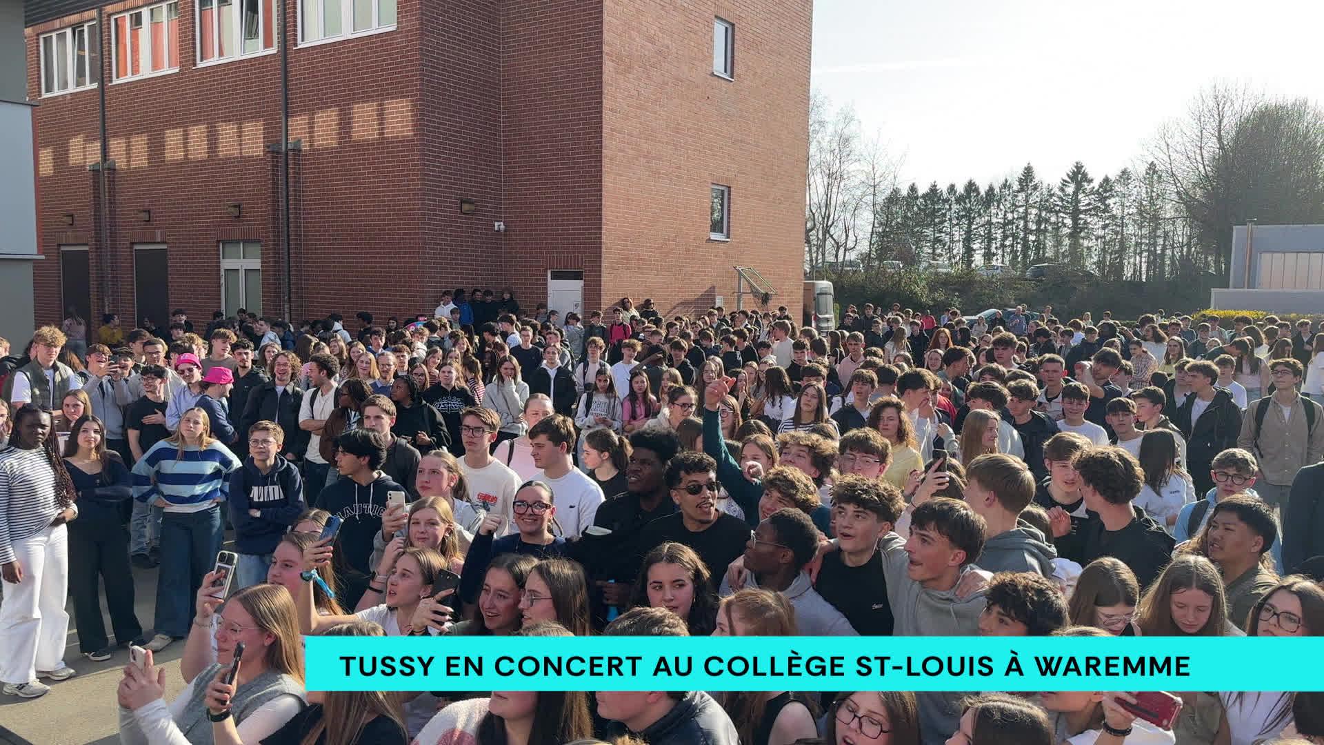 Le rappeur Tussy en concert dans la cour du Collège Saint-Louis à Waremme