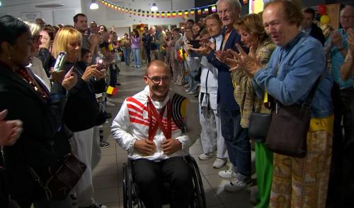 L'athlète paralympique Maxime Carabin mis à l'honneur dans sa commune de Soumagne