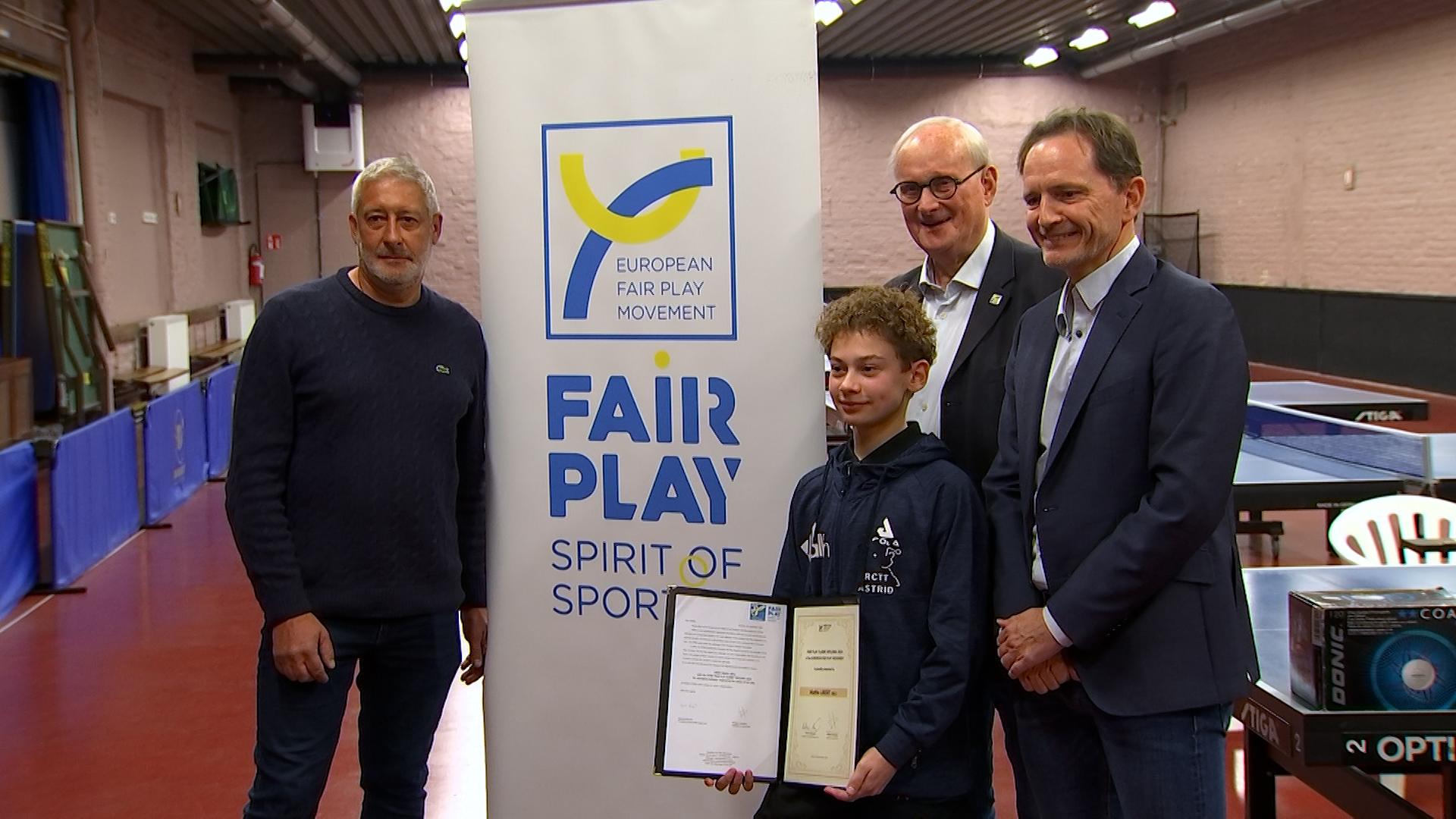 Un jeune pongiste mis à l'honneur pour son fair-play