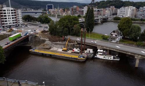 Ourthe : berges abimées , travaux en cours