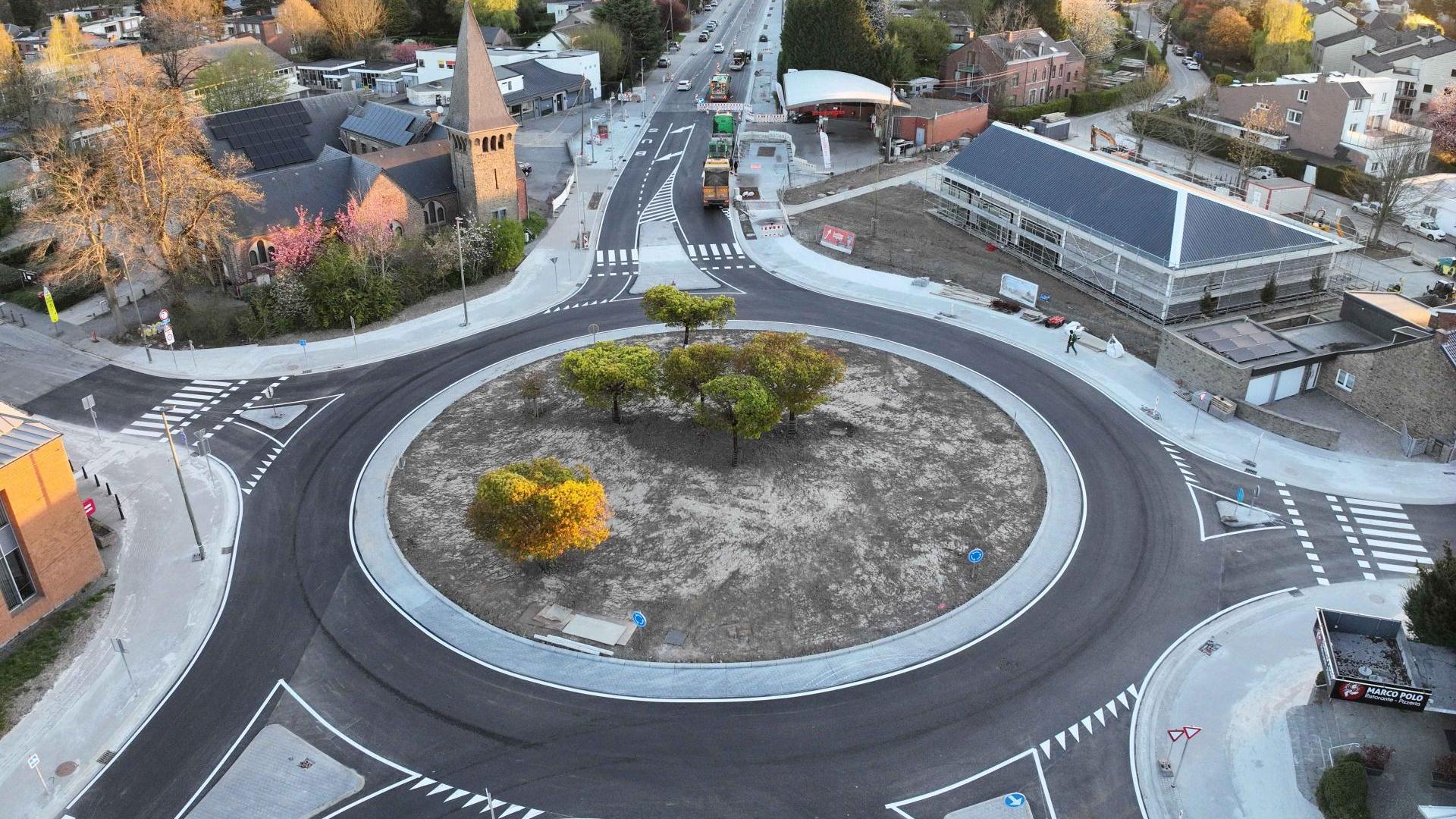 Ligne busway B2 : le rond-point du Sart Tilman est terminé