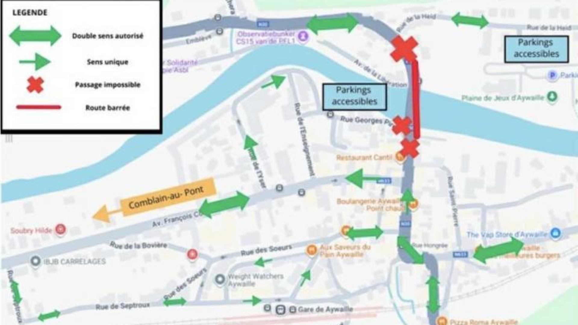 Le pont reliant Aywaille et Sprimont est fermé durant une semaine