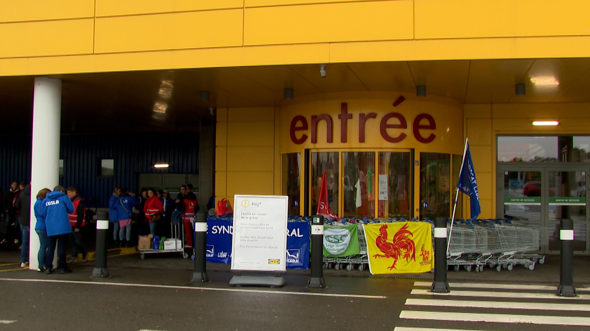 Le mouvement de grève se durcit chez Ikea, le magasin d'Hognoul est fermé
